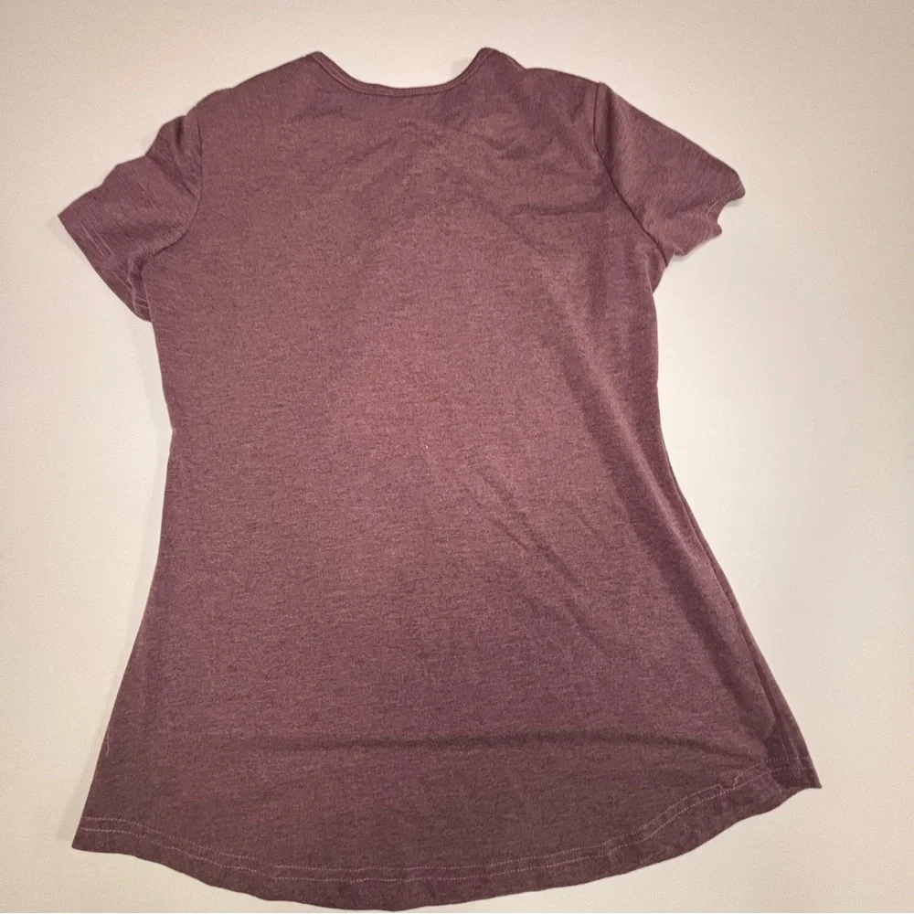 Purple Short Sleeve Henley Shirt - Picture 3 of 4